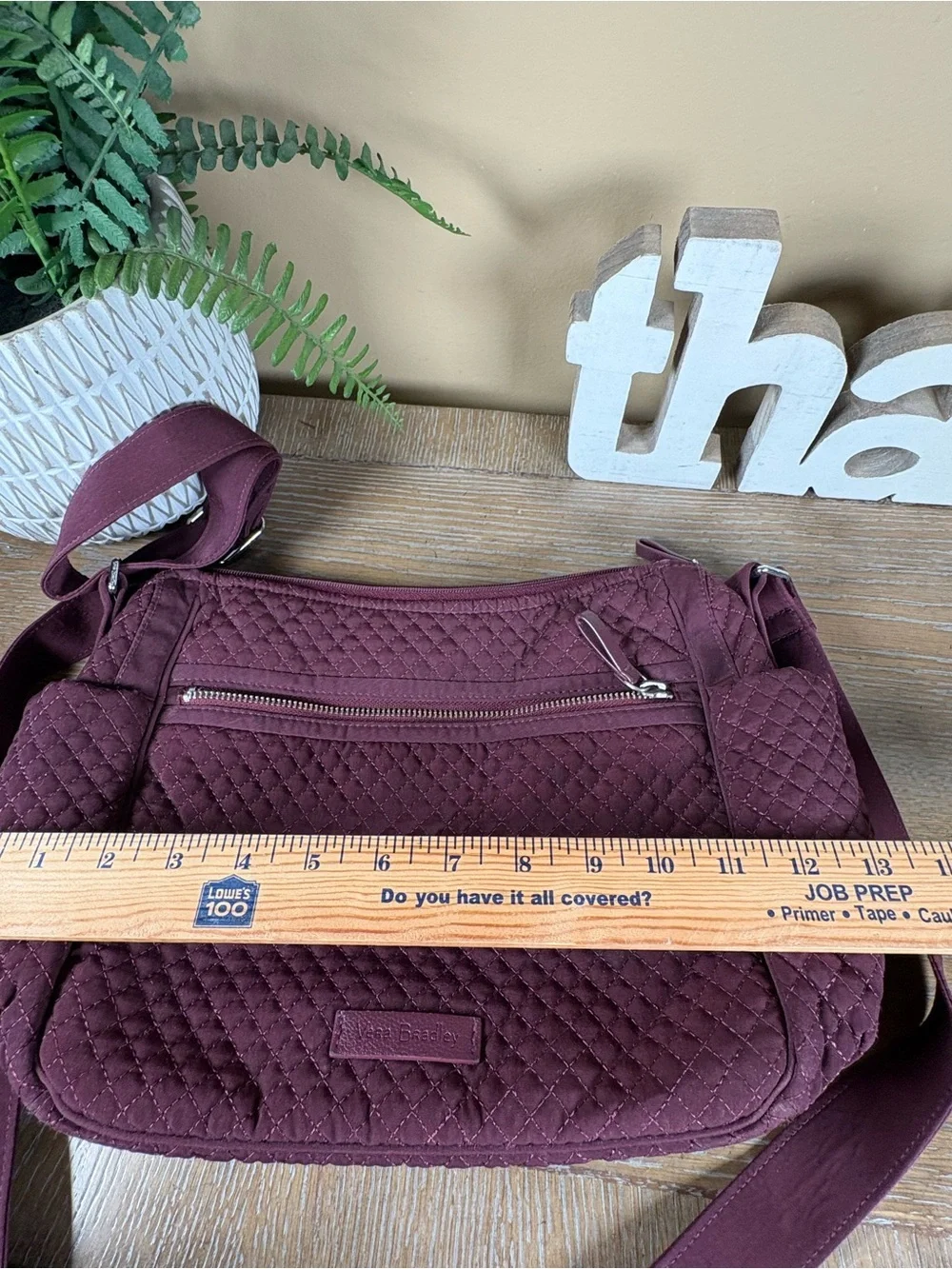 Quilted Burgundy Shoulder Bag Vera Bradley Cross Body Purple